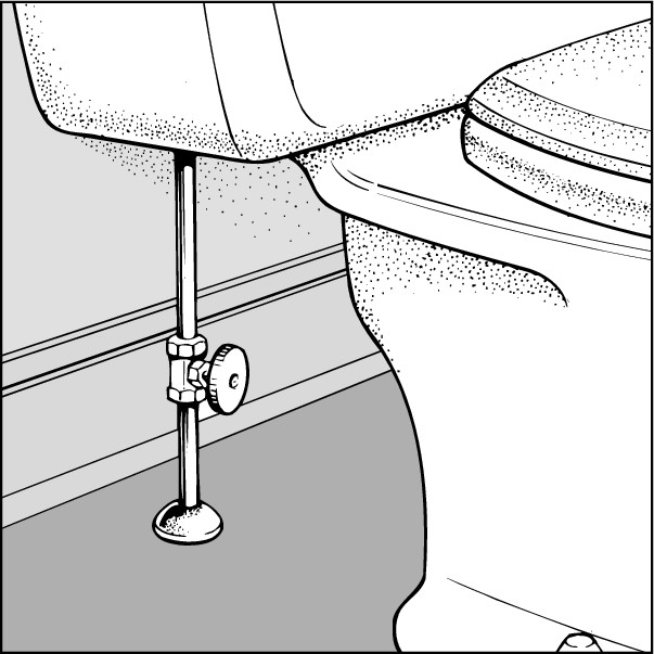 Figure 2-4: Toilets usually have a stop located directly below the tank.